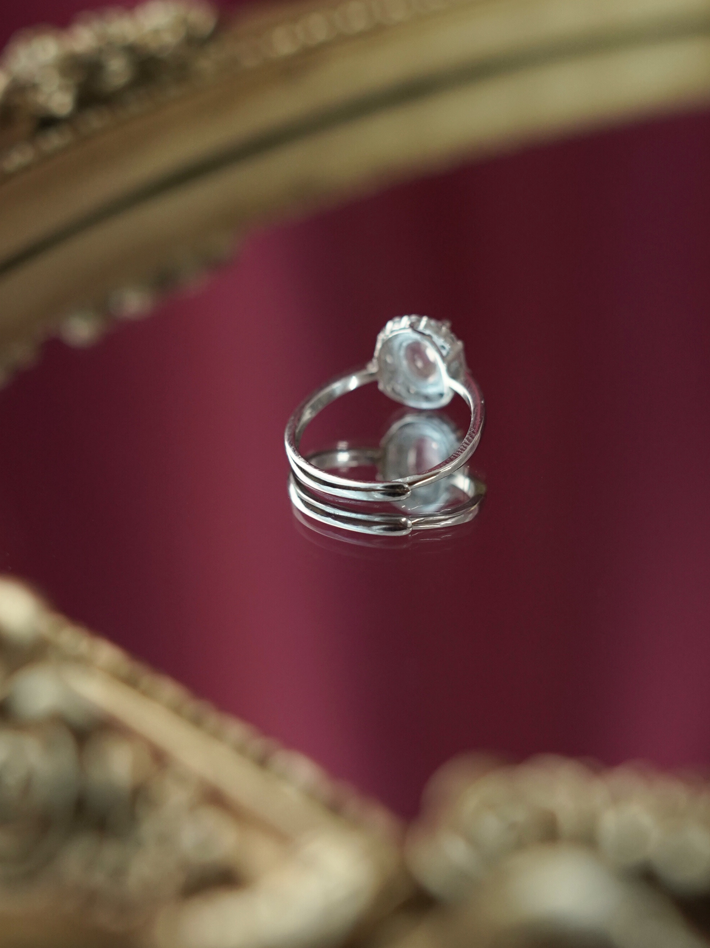 KRG005PK High Grade Light Rose Quartz Adjustable Silver S925 Ring